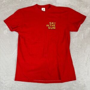 Vintage 80s Stedman Ski‎ In The Sun Shirt Movie Mens Medium Red Preowned